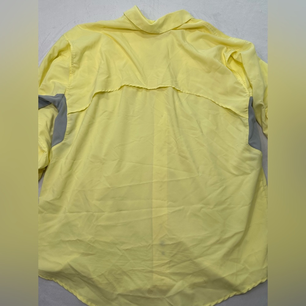 Reel Legends Performance Outfitters Mariner II Yellow Button Up Mens Size L - Picture 3 of 4